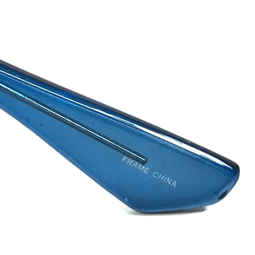 Enhance Eyeglasses Frames 4200 SHINY COBALT Blue Rectangle Full Rim 50-17-135